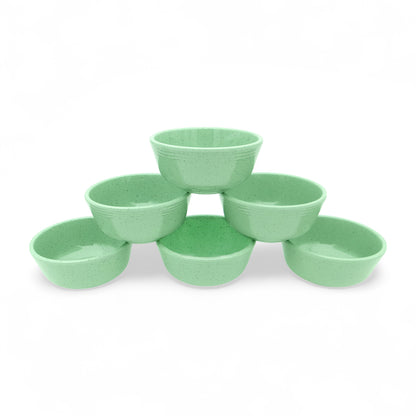 SUPERWARE | Pure Melamine | Soup Bowl Set - Green Sand (4.5") | 6 Nos. | Stain Free, Glazed Finish
