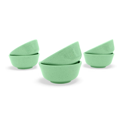 SUPERWARE | Pure Melamine | Soup Bowl Set - Green Sand (4.5") | 6 Nos. | Stain Free, Glazed Finish