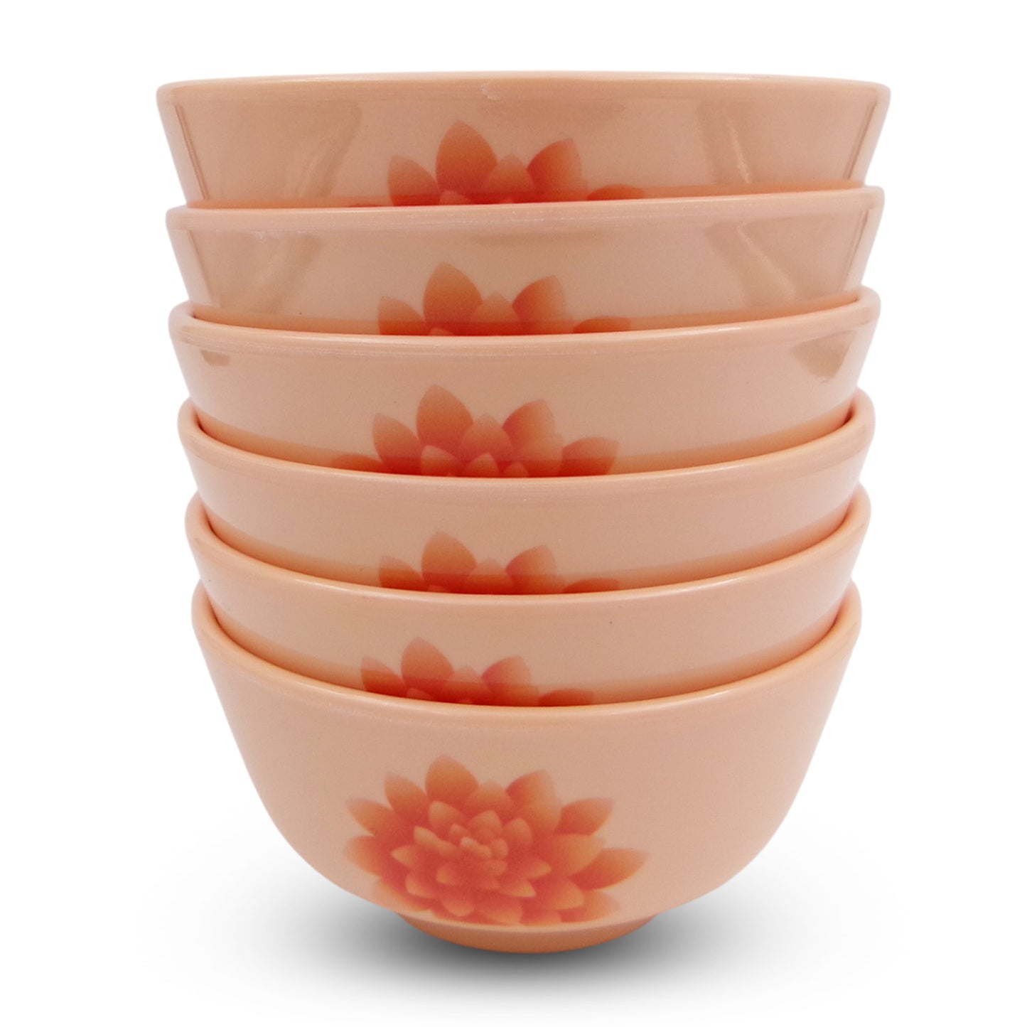 EKTRA | Premium Melamine | Katori Set – Lotus (6 Nos) | Durable, Fade Proof