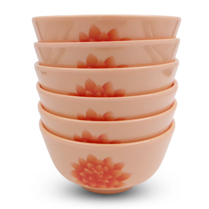EKTRA | Premium Melamine | Katori Set – Lotus (6 Nos) | Durable, Fade Proof