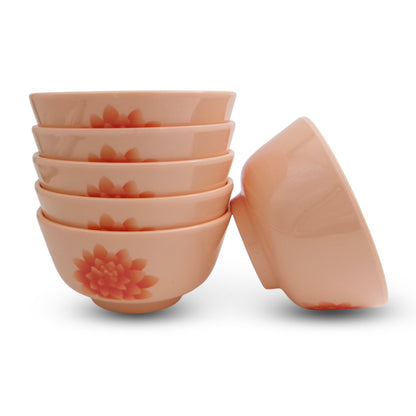EKTRA | Premium Melamine | Katori Set – Lotus (6 Nos) | Durable, Fade Proof