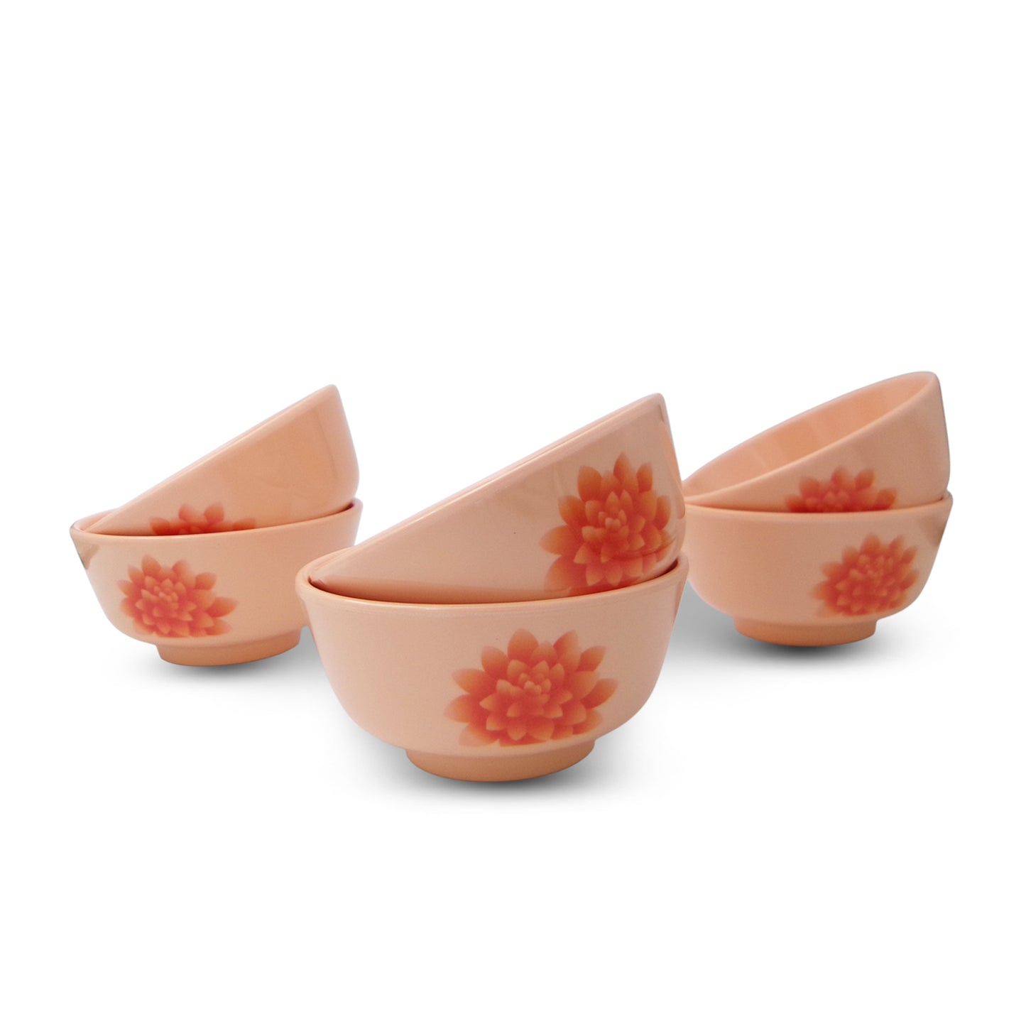 EKTRA | Premium Melamine | Katori Set – Lotus (6 Nos) | Durable, Fade Proof