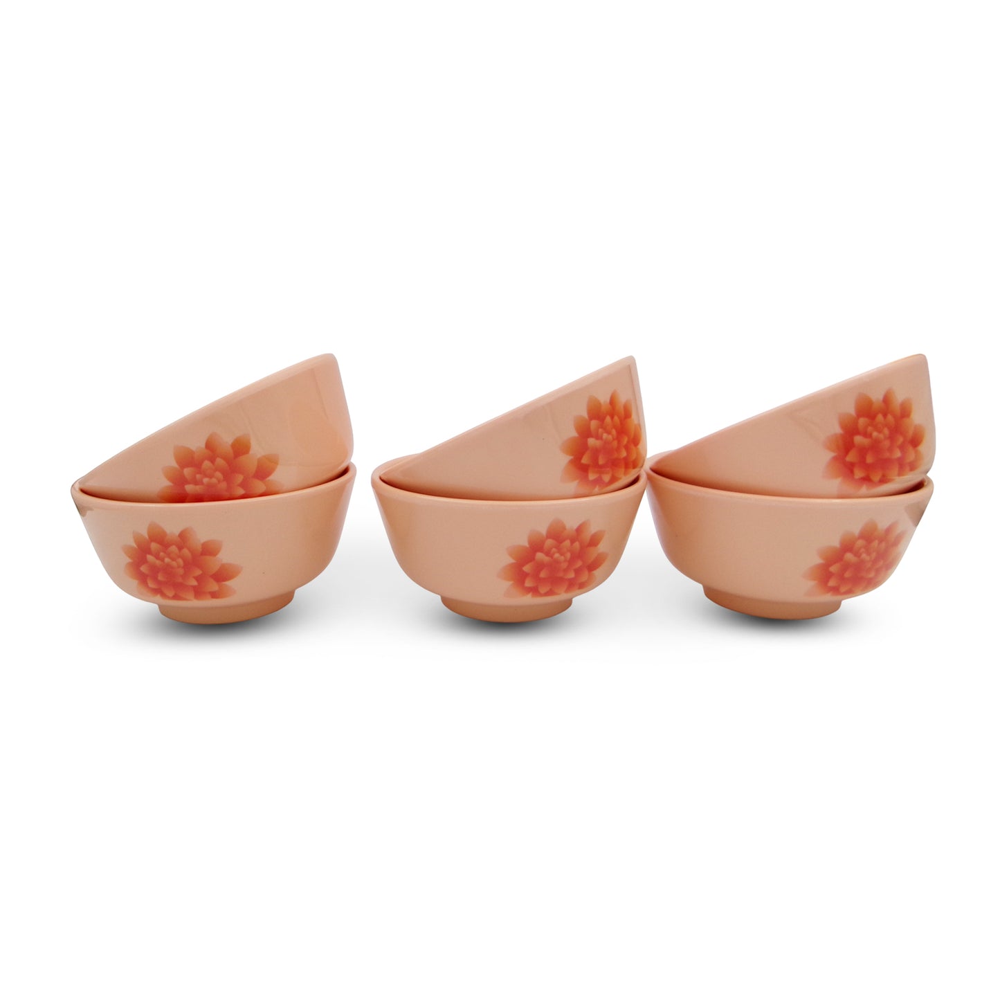 EKTRA | Premium Melamine | Katori Set – Lotus (6 Nos) | Durable, Fade Proof
