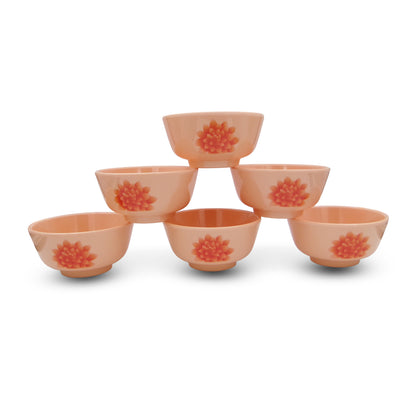 EKTRA | Premium Melamine | Katori Set – Lotus (6 Nos) | Durable, Fade Proof