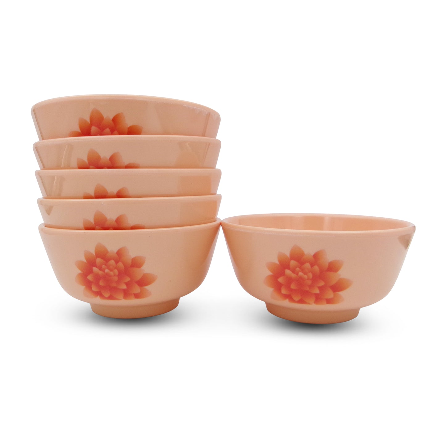 EKTRA | Premium Melamine | Katori Set – Lotus (6 Nos) | Durable, Fade Proof