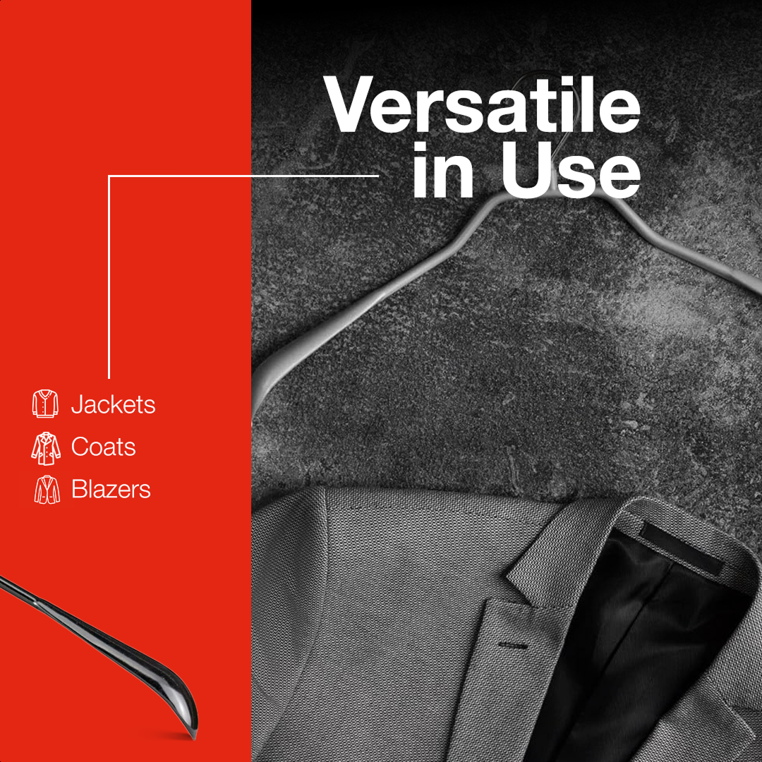 MAWA | Made in Germany | Metal Hanger Set | Coat Hanger | Bodyform 42/LS | Non-Slip Coating | 360° Rotatable Swivel Hook | Widened Shoulder Support | 5 Pieces