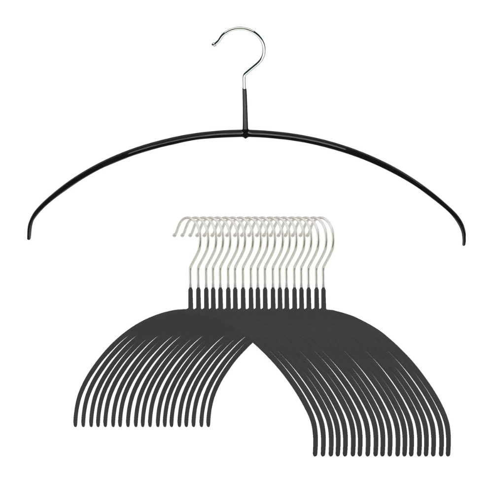 MAWA | Made in Germany | Metal Hanger Set | Top Hanger | Economic light 40/PT | Non-Slip Coating | 360° Rotatable Swivel Hook | Space Saver | 10 Pieces