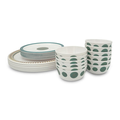 SUPERWARE | Pure Melamine | Dinner Set - AMELIA | Set Of 24 Pcs. | Stain Free, Glazed Finish