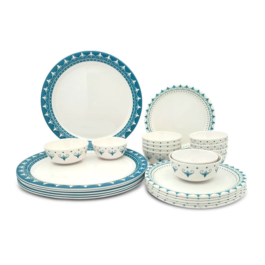 SUPERWARE | Pure Melamine | Dinner Set - IVAN | Set Of 24 Pcs. | Stain Free, Glazed Finish