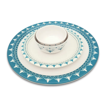 SUPERWARE | Pure Melamine | Dinner Set - IVAN | Set Of 24 Pcs. | Stain Free, Glazed Finish