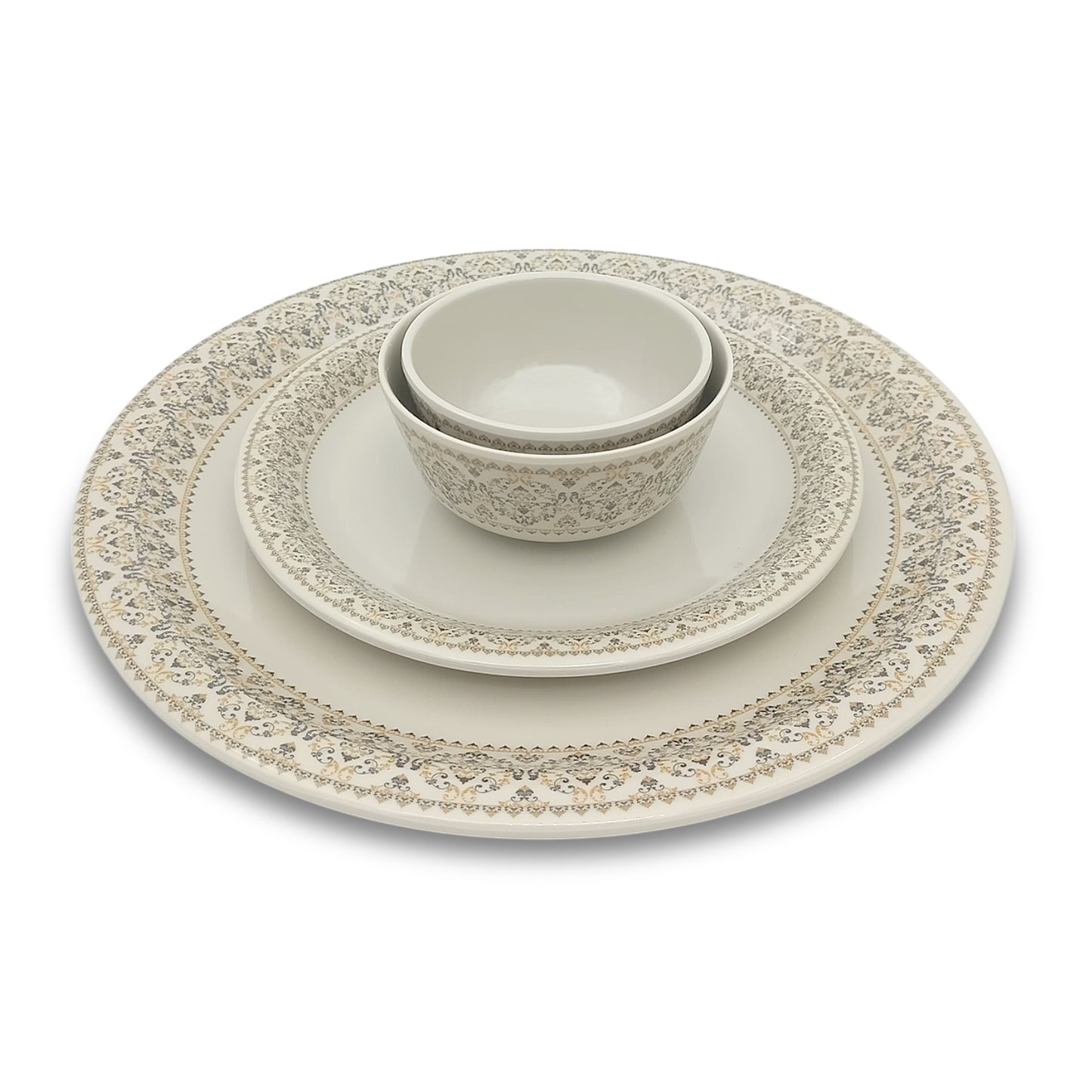 SUPERWARE, Pure Melamine | Dinner Set - Manila Gold Desert Tan | Set Of 24 Pcs. | Stain Free, Glazed Finish
