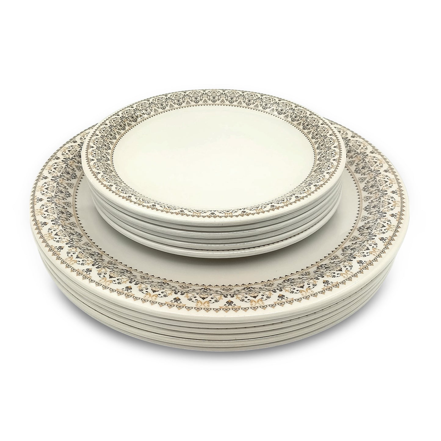 SUPERWARE, Pure Melamine | Dinner Set - Manila Gold Desert Tan | Set Of 24 Pcs. | Stain Free, Glazed Finish