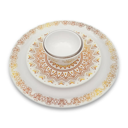 SUPERWARE | Pure Melamine | Dinner Set - The Sun | Set Of 24 Pcs. | Stain Free, Glazed Finish