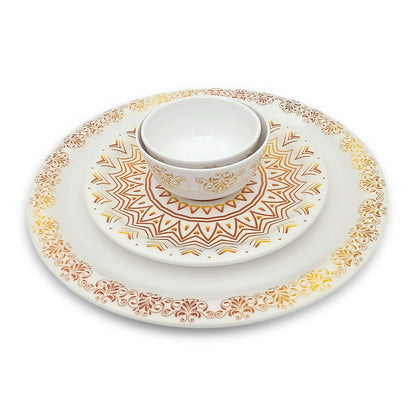 SUPERWARE | Pure Melamine | Dinner Set - The Sun | Set Of 24 Pcs. | Stain Free, Glazed Finish