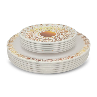 SUPERWARE | Pure Melamine | Dinner Set - The Sun | Set Of 24 Pcs. | Stain Free, Glazed Finish