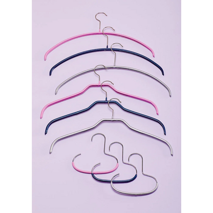 MAWA | Made in Germany | Metal Hanger Set | Silhouette 41/F | Shirt Hanger | Collar Shape | Non-Slip Coating | 360° Rotatable Swivel Hook | Space Saver | 10 Pieces