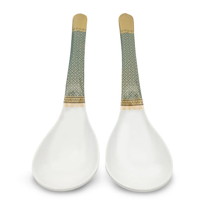 SUPERWARE, Pure Melamine | Dinner Set - Bridal-Green | Set Of 37 Pcs. | Stain Free, Glazed Finish