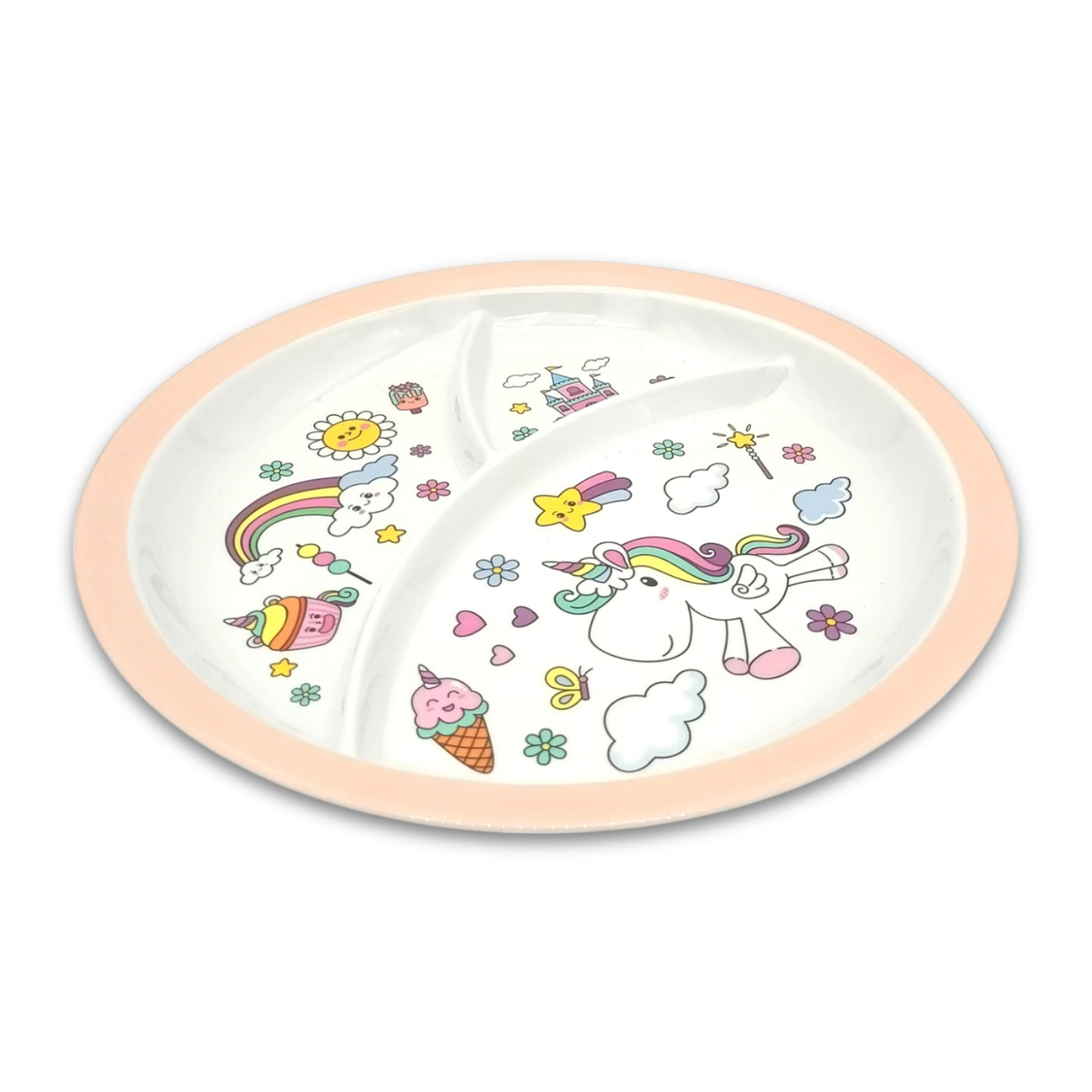 SUPERWARE | Pure Melamine | Kid Set - Unicorn | 3 Pcs. | Stain Free, Glazed Finish