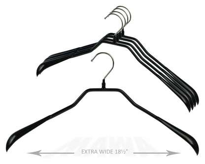 MAWA | Made in Germany | Metal Hanger Set | Jacket Hanger | Bodyform 42/L | Non-Slip Coating | 360° Rotatable Swivel Hook | Widened Shoulder Support | 5 Pieces