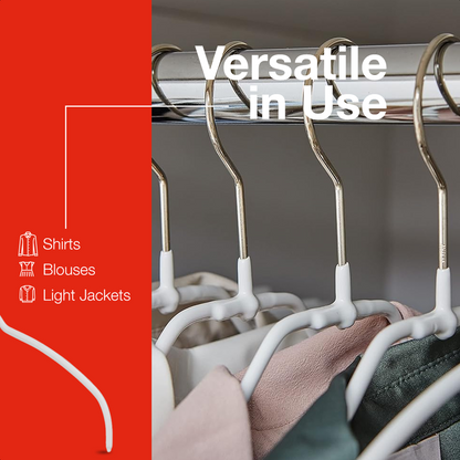 MAWA | Made in Germany | Metal Hanger Set | Shirt Hanger | Silhouette 42/FT | Collar Shape | Non-Slip Coating | 360° Rotatable Swivel Hook | Space Saver | 20 Pieces