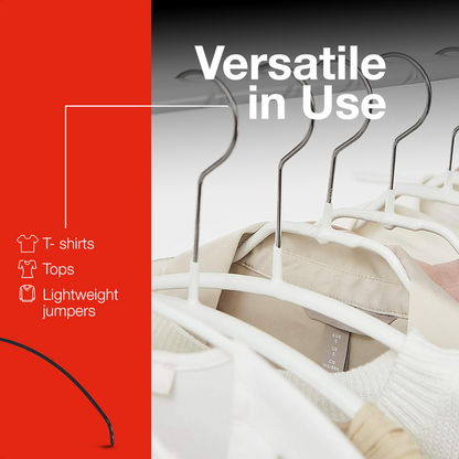 MAWA | Made in Germany | Metal Hanger Set | Top Hanger | Economic light 40/PT | Non-Slip Coating | 360° Rotatable Swivel Hook | Space Saver | 20 Pieces