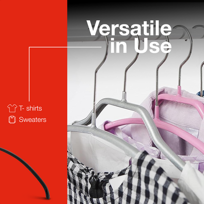 MAWA | Made in Germany | Metal Hanger Set | Top Hanger | Economic 40/P | Non-Slip Coating | 360° Rotatable Swivel Hook | Space Saver | 10 Pieces