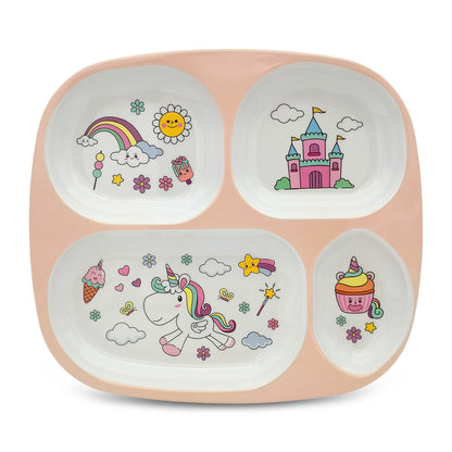 SUPERWARE | Pure Melamine | Kid Set - Unicorn | 4 Pcs. | Stain Free, Glazed Finish