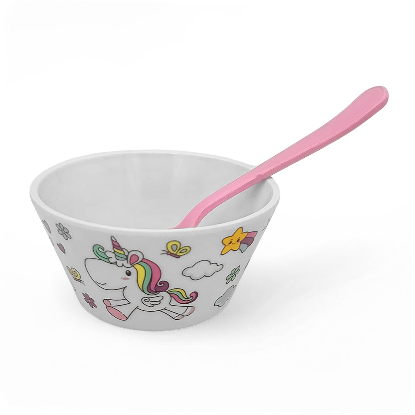 SUPERWARE | Pure Melamine | Kid Set - Unicorn | 4 Pcs. | Stain Free, Glazed Finish