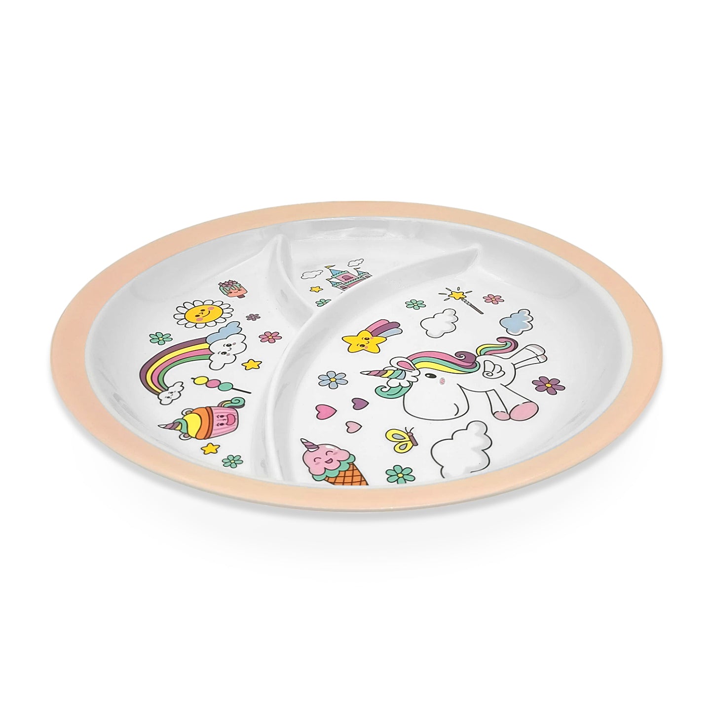 SUPERWARE | Pure Melamine | Kid Set - Unicorn | 4 Pcs. | Stain Free, Glazed Finish
