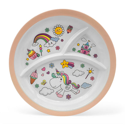SUPERWARE | Pure Melamine | Kid Set - Unicorn | 4 Pcs. | Stain Free, Glazed Finish