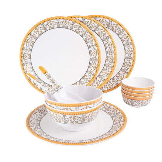 SUPERWARE | Pure Melamine | Dinner Set - ForgetMeNot | Set Of 12 Pcs. | Stain Free, Glazed Finish
