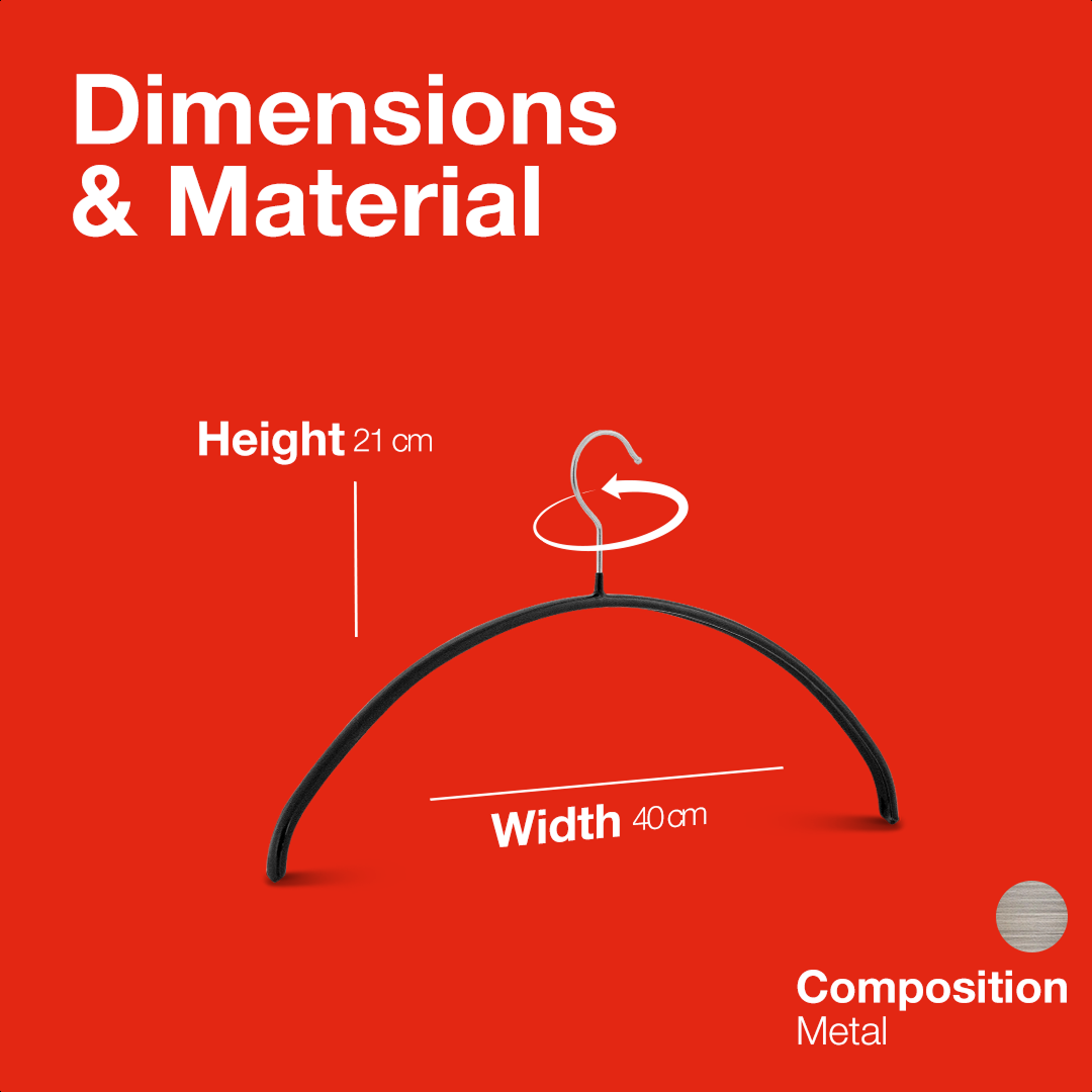 MAWA | Made in Germany | Metal Hanger Set | Top Hanger | Economic 40/P | Non-Slip Coating | 360° Rotatable Swivel Hook | Space Saver | 10 Pieces