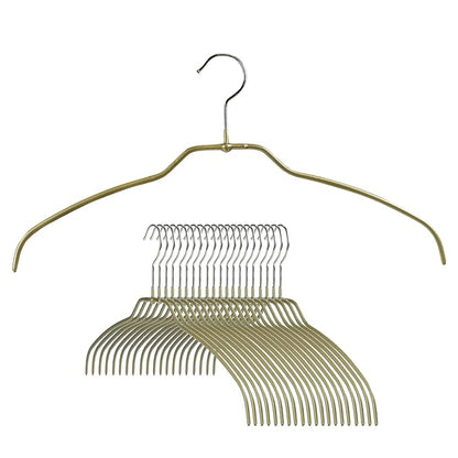 MAWA | Made in Germany | Metal Hanger Set | Shirt Hanger | Silhouette 42/FT | Collar Shape | Non-Slip Coating | 360° Rotatable Swivel Hook | Space Saver | 20 Pieces