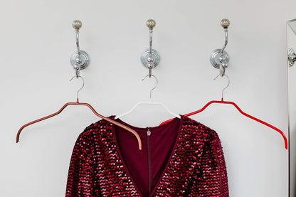 MAWA | Made in Germany | Metal Hanger Set | Silhouette 41/F | Shirt Hanger | Collar Shape | Non-Slip Coating | 360° Rotatable Swivel Hook | Space Saver | 10 Pieces