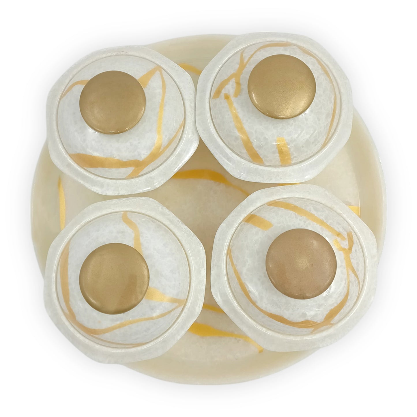 SUPERWARE | Pure Melamine | Nut & Dry Fruit Set – Abtract Super Pearl (5 Pcs.) | Stain Free, Glazed Finish