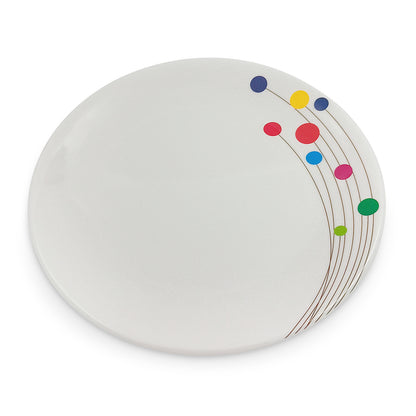 SUPERWARE | Pure Melamine | Dinner Plate Set – Colour Bubbles (10.75”) | 6 Nos. | Stain Free, Glazed Finish