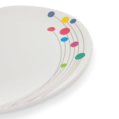 SUPERWARE | Pure Melamine | Dinner Plate Set – Colour Bubbles (10.75”) | 6 Nos. | Stain Free, Glazed Finish