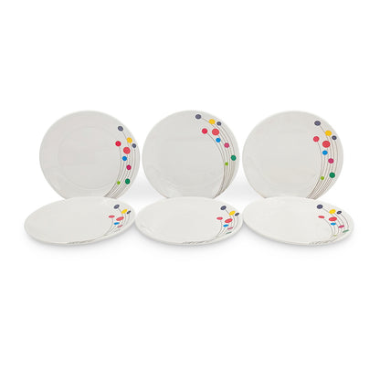 SUPERWARE | Pure Melamine | Dinner Plate Set – Colour Bubbles (10.75”) | 6 Nos. | Stain Free, Glazed Finish