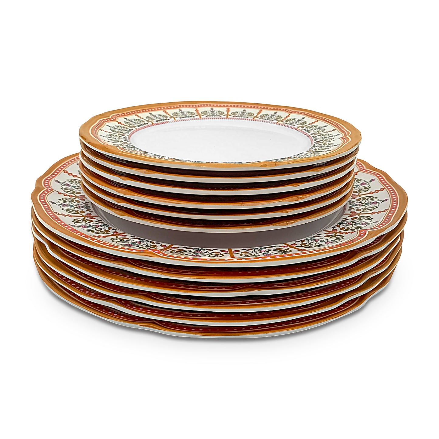 SUPERWARE | Pure Melamine | Dinner Set - Gardenia Aura | Set Of 38 Pcs. | Stain Free, Glazed Finish