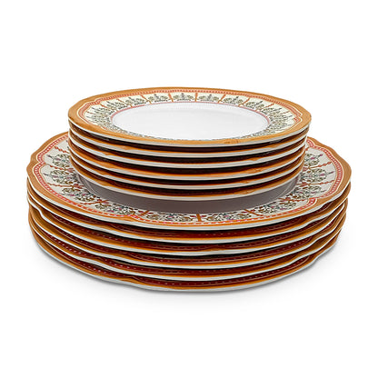 SUPERWARE | Pure Melamine | Dinner Set - Gardenia Aura | Set Of 38 Pcs. | Stain Free, Glazed Finish