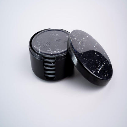 SUPERWARE | Pure Melamine | Coasters - Black Marble | Set Of 8 Pcs | Stain Free, Glazed Finish