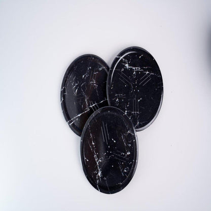 SUPERWARE | Pure Melamine | Coasters - Black Marble | Set Of 8 Pcs | Stain Free, Glazed Finish
