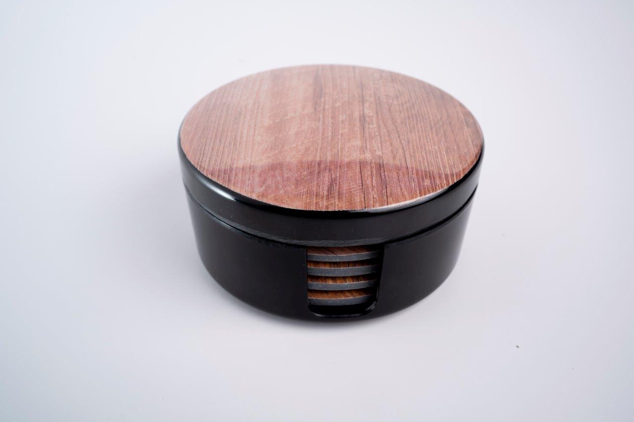 SUPERWARE | Pure Melamine | Coasters - Dark Oak [Light]| Set Of 8 Pcs | Stain Free, Glazed Finish