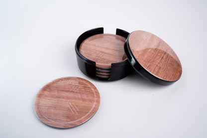 SUPERWARE | Pure Melamine | Coasters - Dark Oak [Light]| Set Of 8 Pcs | Stain Free, Glazed Finish