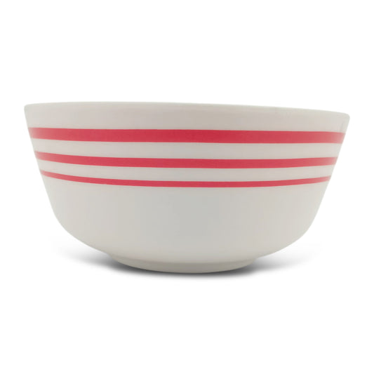 SUPERWARE | Pure Melamine | Katori Set - Red Lines (3.5") | 6 Nos.| Stain Free, Glazed Finish