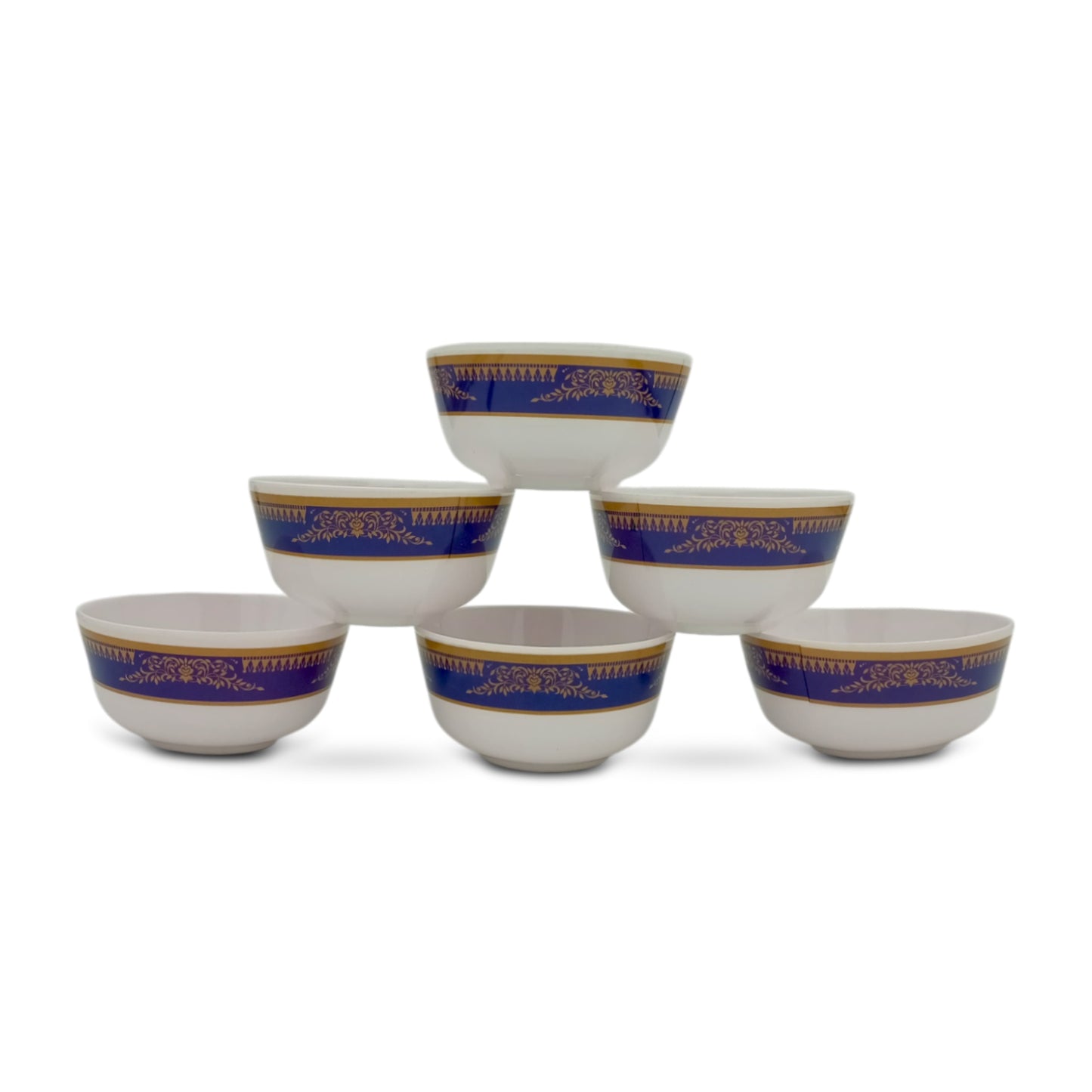 SUPERWARE | Pure Melamine | Katori Set - Blue Crown (3.5") | 6 Nos. | Stain Free, Glazed Finish
