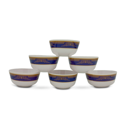SUPERWARE | Pure Melamine | Katori Set - Blue Crown (3.5") | 6 Nos. | Stain Free, Glazed Finish