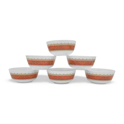 SUPERWARE | Pure Melamine | Soup Bowl Set - Ethenic (4.5") | 6 Nos. | Stain Free, Glazed Finish