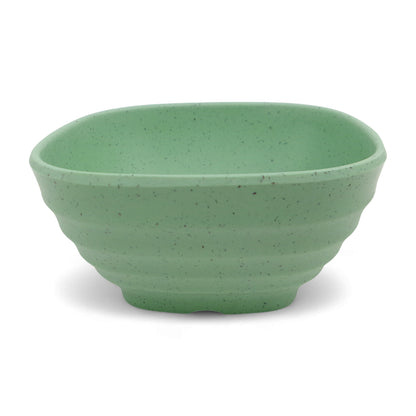 SUPERWARE | Pure Melamine | Square Soup Bowl Set - Green Sand (4.25") | 6 Nos. | Stain Free, Glazed Finish