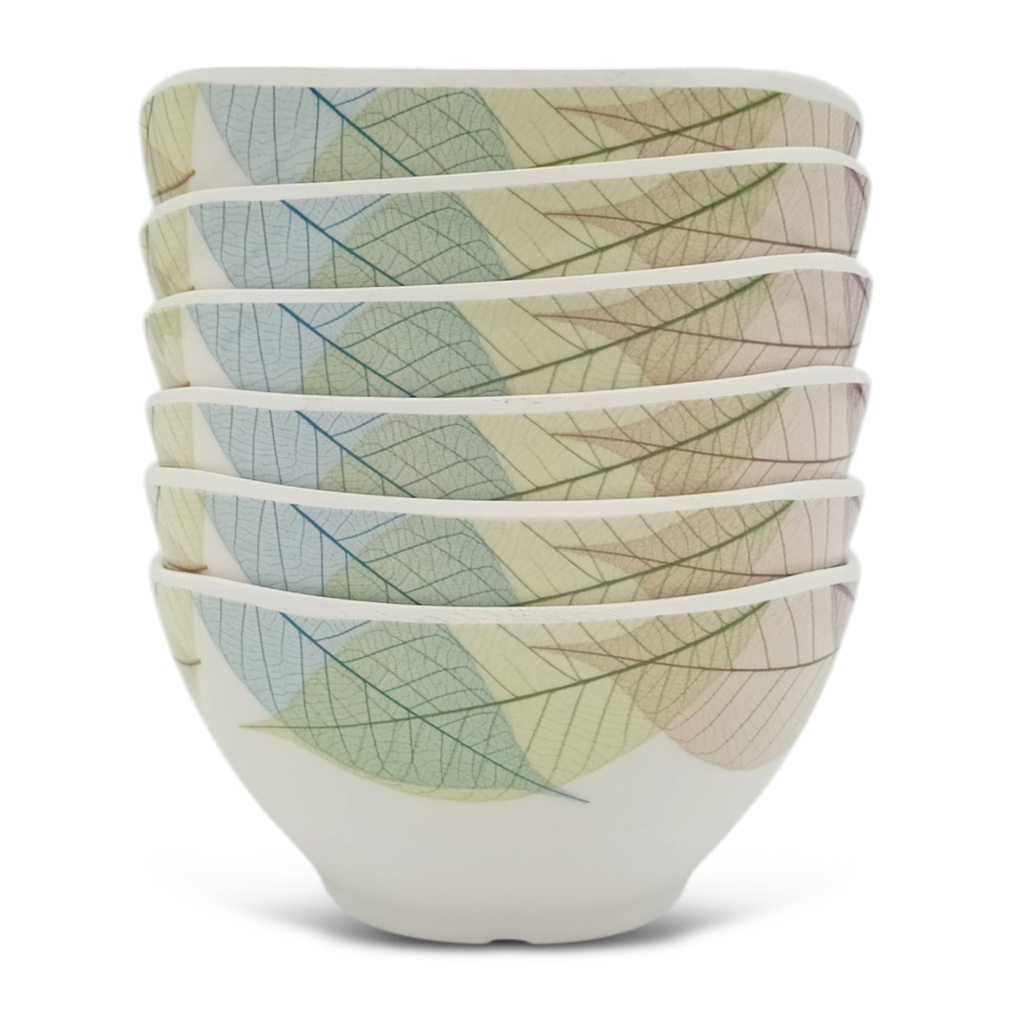 SUPERWARE | Pure Melamine | Soup Bowl Set - Leaf Fantasy (4.5") | 6 Nos.| Stain Free, Glazed Finish